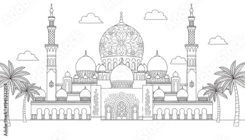 Elegant Mosque Architecture for Travel, Culture, and Religious Design Projects