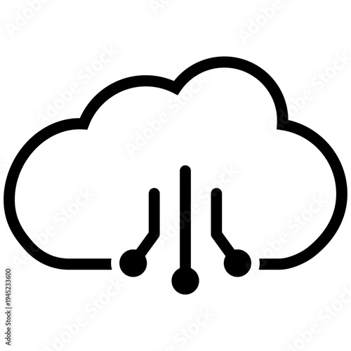 Cloud service vector icon. Cloud storage Illustration sign. Database symbol. Cloud drive logo.