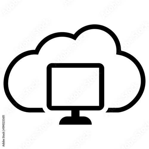 Cloud service vector icon. Cloud storage Illustration sign. Database symbol. Cloud drive logo.