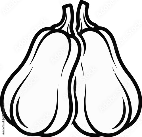 Outline of two gourds sharing a stem at the top