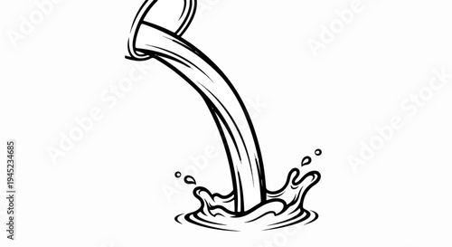 Liquid pouring from container creating splash