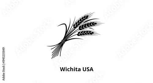 Wichita USA Wheat Field Agriculture Symbol Icon