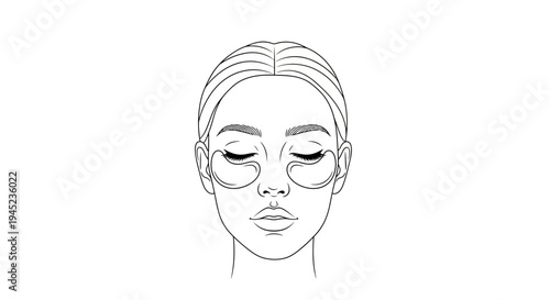Woman Face with Under Eye Patches, Skincare Routine, Beauty Treatment, Self Care, Closed Eyes
