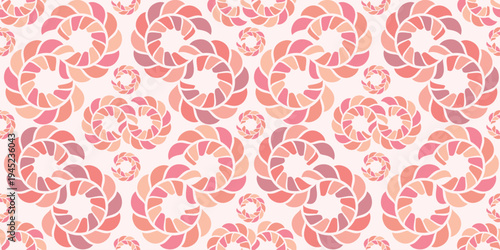 抽象的な渦巻き模様の連続パターン背景イラスト