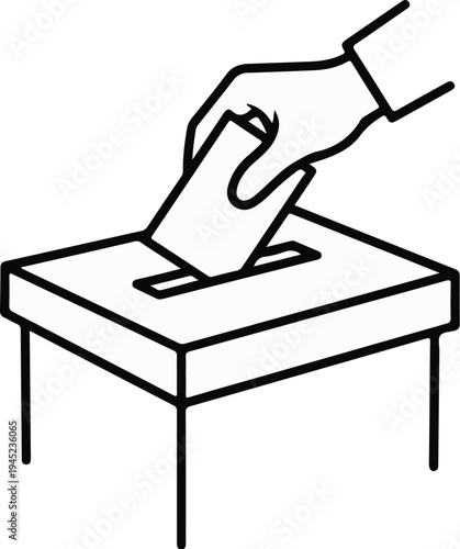 Hand placing ballot into a box