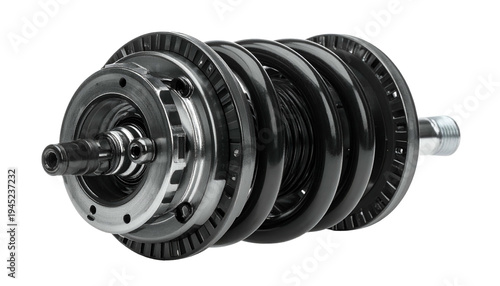 Detailed component, showcasing an intricate assembly of mechanical parts with various rings