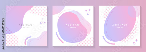 ピンクとパープルの流体グラデーション曲線アブストラクト背景ベクター