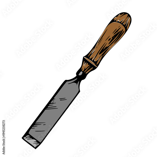 Sharp stainless steel kitchen knife with a metal blade and handle isolated on a white background as a professional cooking utensil tool