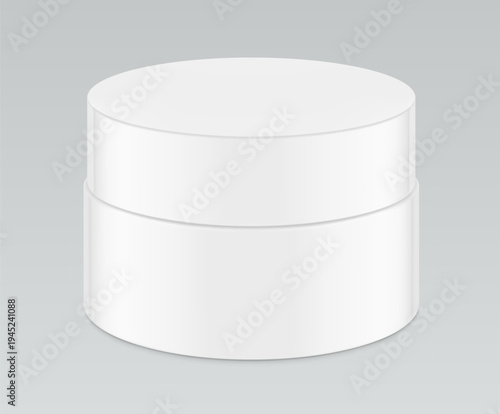 Blank cosmetic package jar for cream. Vector illustration isolated on grey background. Can be use for your design, advertising, promo and etc. EPS10.