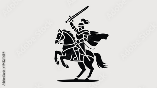 silhouette of a knight with a sword