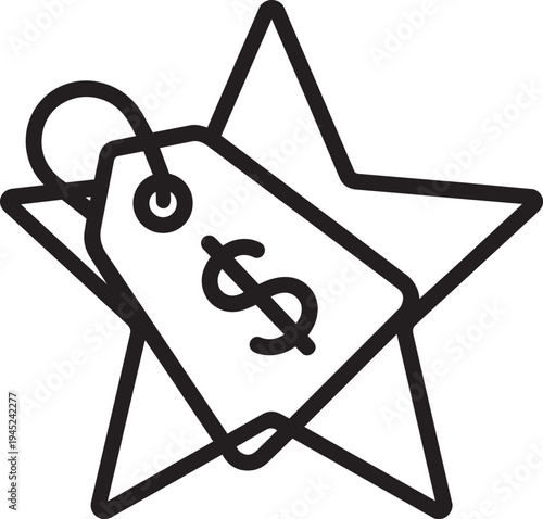 best dollar price star tag line icon for retail store marketing and commercial business financial promotion