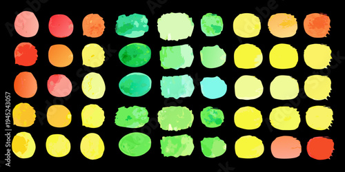 Abstract watercolor brushstrokes in a vibrant colorful grid pattern