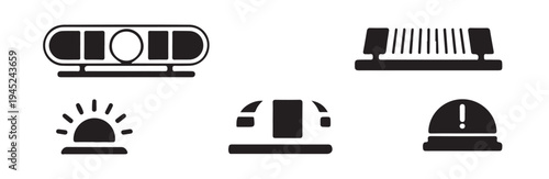Different styles of emergency strobe and flashing light bars for vehicles and safety alerts