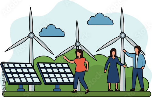 Illustration ESG Concept with Environmental, Social, and Governance Projects