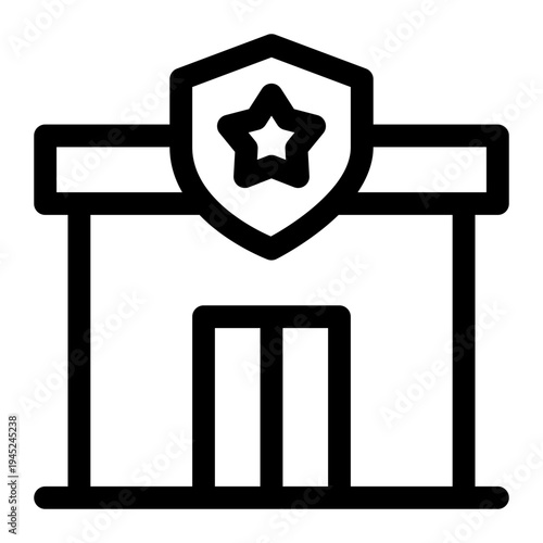 Police Station Building Law Enforcement Icon