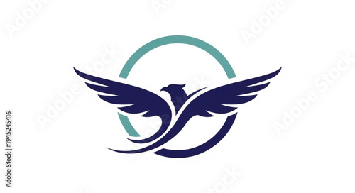 Stylized Phoenix Bird Logo with Circle Emblem.