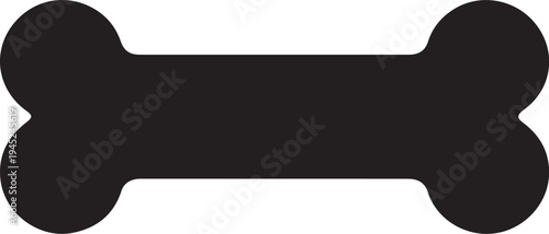 Dog bone silhouette icon, black pet food symbol, simple flat vector illustration