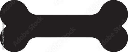 Dog bone silhouette icon, black pet food symbol, simple flat vector illustration