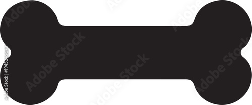 Dog bone silhouette icon, black pet food symbol, simple flat vector illustration