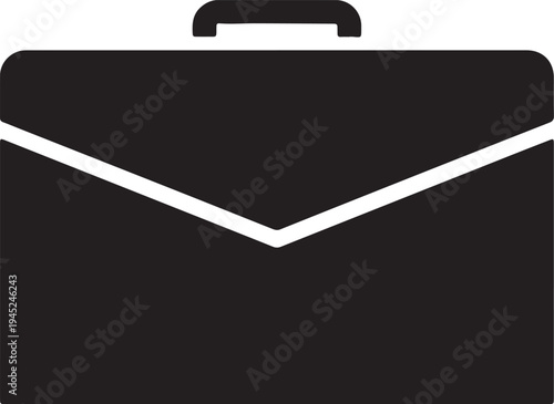 Professional leather briefcase icon business bag accessory silhouette
