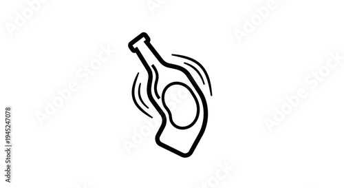 Shaking Bottle Icon: Liquid Mix, Cocktail Preparation, Bar Ingredient, Motion Effect
