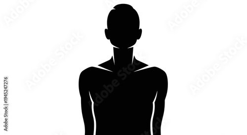 Silhouette of a person, abstract, minimalist, isolated on white background