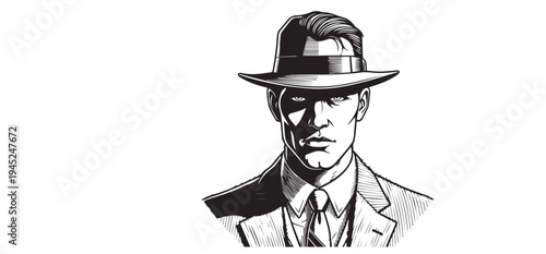 "Detective Noir Silhouette Icon Set: Mystery & Style"