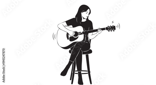 "Music Silhouette Icon Set: Guitar & Creativity"