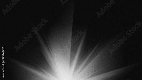 Konstfotografi Abstract Black and White Grainy Light Leak Background with Radial Motion Blur and Cinematic Film Grain Texture