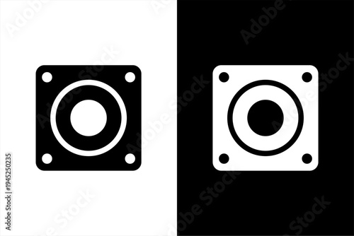 emergency button icon, black and white concept flat outline vector design