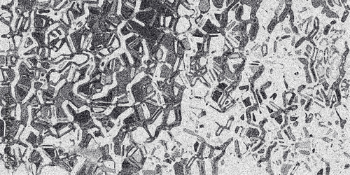 Detailed monochrome abstract background featuring a dense network of angular and organic shapes with a speckled, textured surface