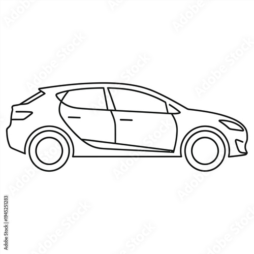 Vector illustration of a hatchback car outline