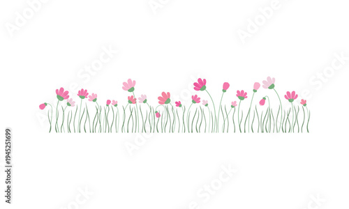 Fotografia Hand drawn vector illustration of a spring flower border