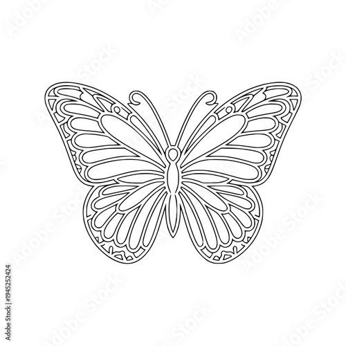 Symmetrical butterfly-shaped earring design with intricate details and elegant style