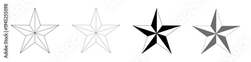 Vector illustration of star icon set