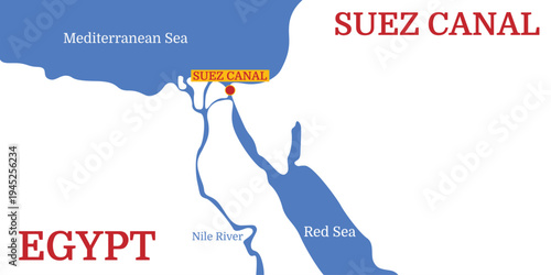 Suez Canal Background. Map of the Suez Canal in Egypt