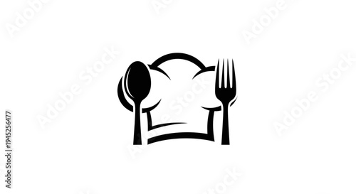 Chef Hat with Fork and Spoon Logo - Culinary Icon for Restaurants and Food Businesses