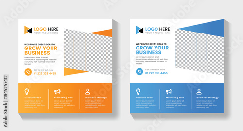 Creative Square Business Card Design – Professional Corporate Identity Card Template
