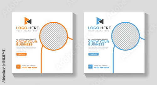 Creative Square Business Card Design – Professional Corporate Identity Card Template