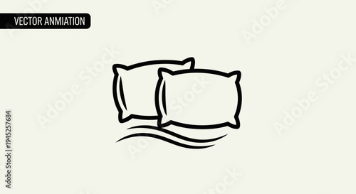 Vector Animation of Two Pillows on Wavy Lines