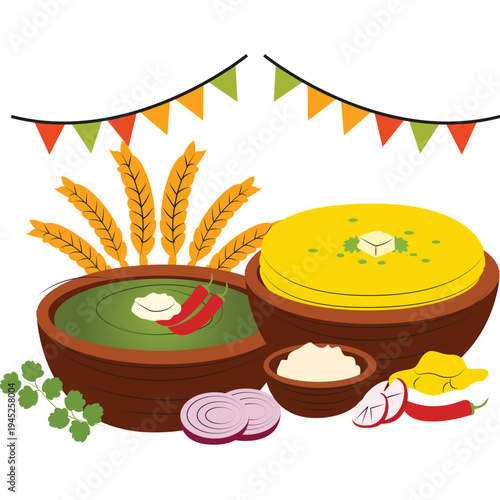 Baisakhi festival Punjabi sarson da saag and makki roti (1)