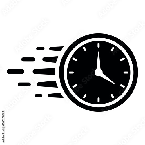  Silhouette Fast Time Clock Icon Stock Vector 