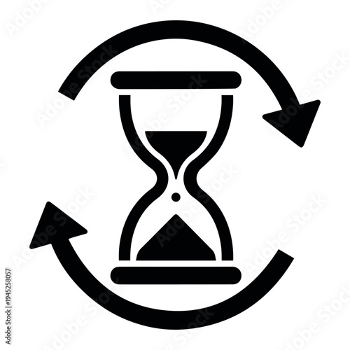 Print Vector design sand clock icon style  Premium Vector