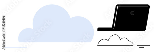 Cloud computing concept. Cloud computing highlights efficient data storage, remote access, and seamless collaboration. Cloud computing serves technology, communication, remote work, data management