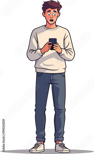 donna uomo paura improvvisa stato di emozione negativo, triste, offeso, sorpreso, emozionato, impaurito vettoriale	
