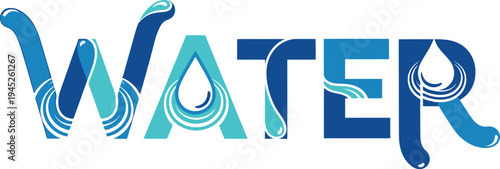 Water logo with stylized typography