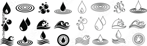 Collection of abstract black and white patterns