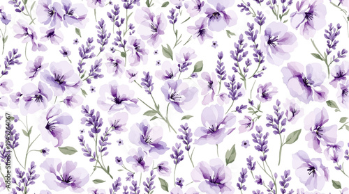 Fresh garden florals decorating a stylish blank greeting card layout