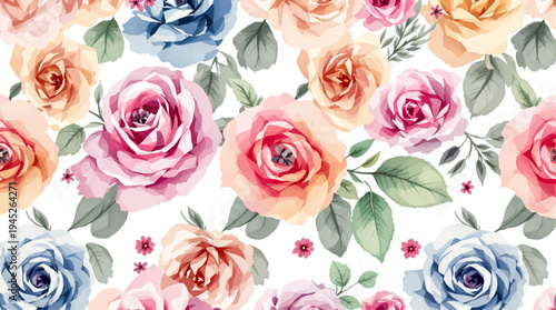 Soft watercolor meadow flowers outlining a tranquil background for letters