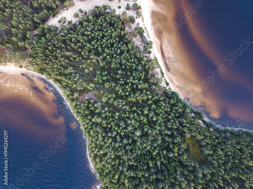 Bild auf Leinwand Karelia, Lake Onega shore aerial view. Russia
